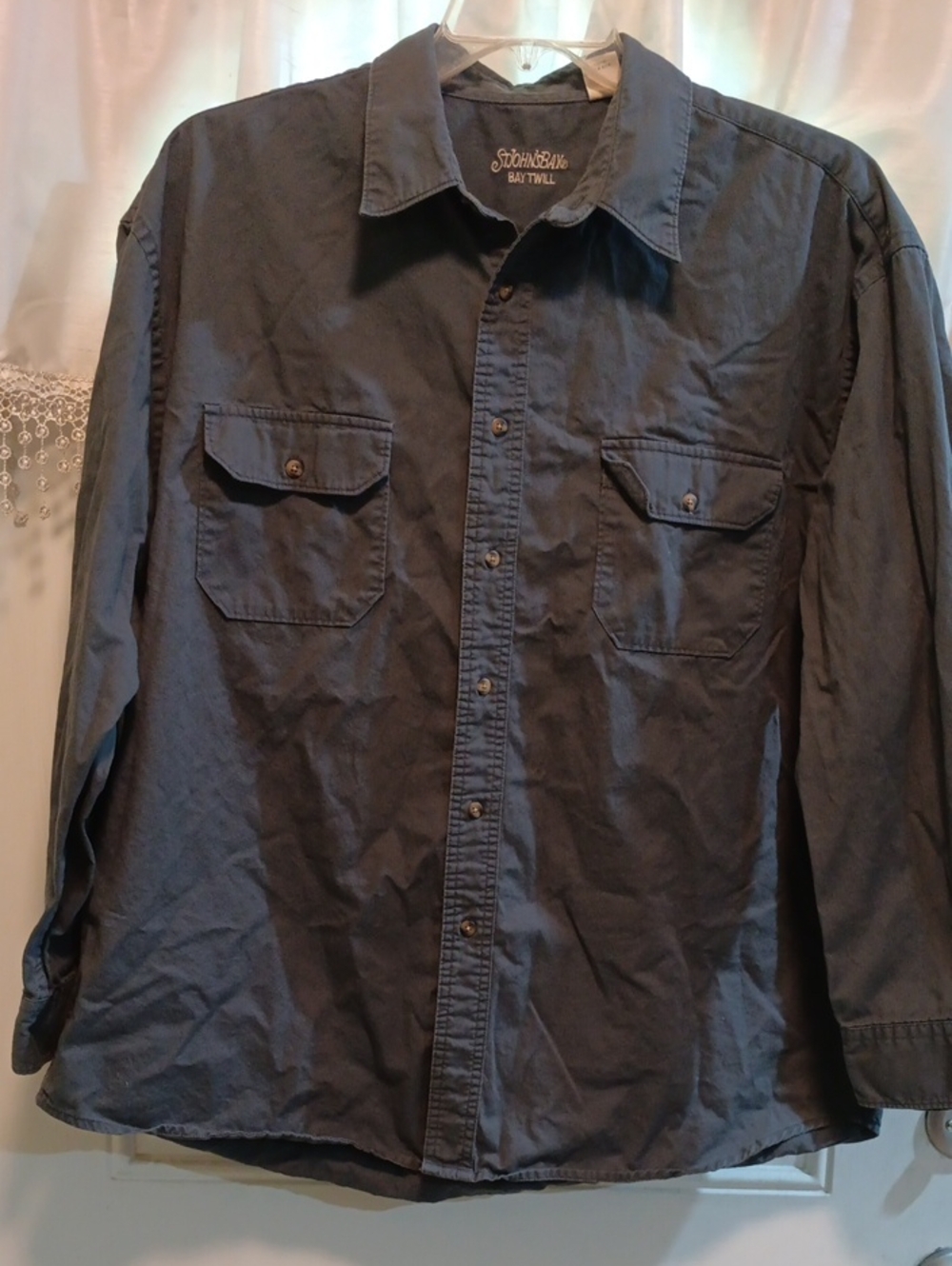 St. John's Bay Men's Navy Button-Front Shirt Jacket